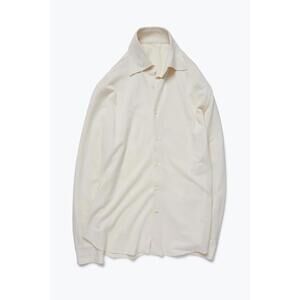 Stoffa Spread Collar Ivory Cotton Silk Pique shirt sz 48